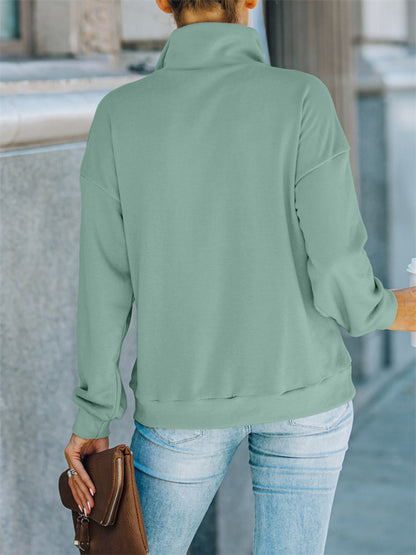 Casual long sleeve turtleneck loose sweater - Serenity Land fashion