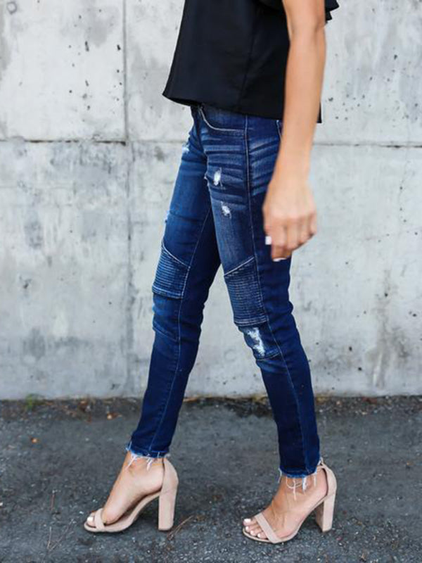 V2 Ripped Moto Skinny Jeans - Serenity Land fashion