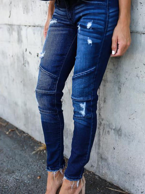 V2 Ripped Moto Skinny Jeans - Serenity Land fashion