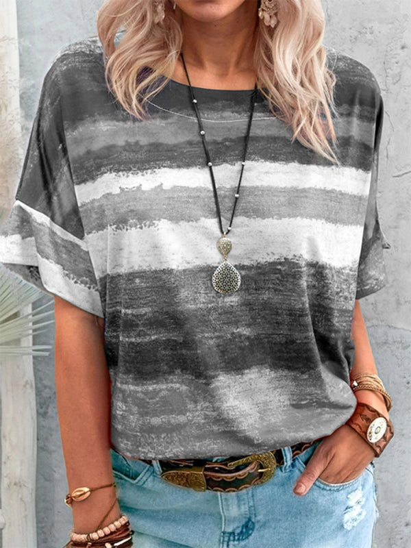 Gradient Color Short Sleeve T-shirt