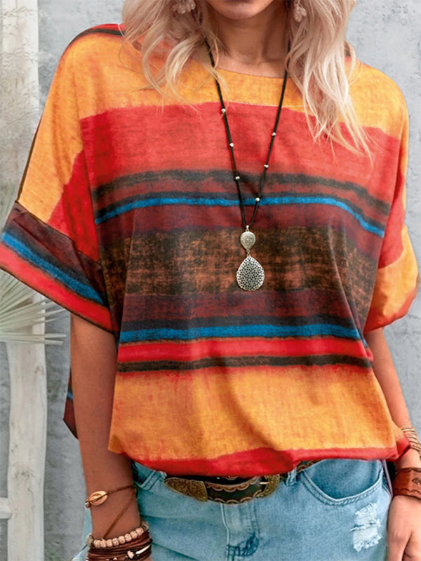 Gradient Color Short Sleeve T-shirt