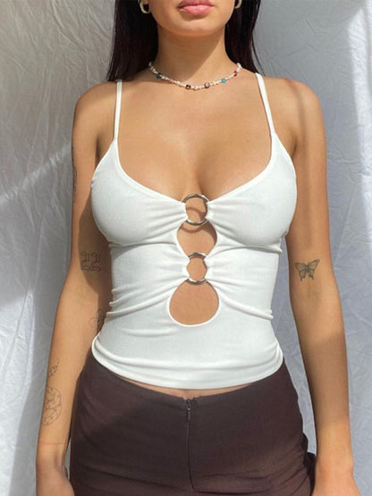 Hollow out navel camisole top - Serenity Land fashion