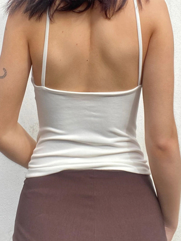 Hollow out navel camisole top - Serenity Land fashion