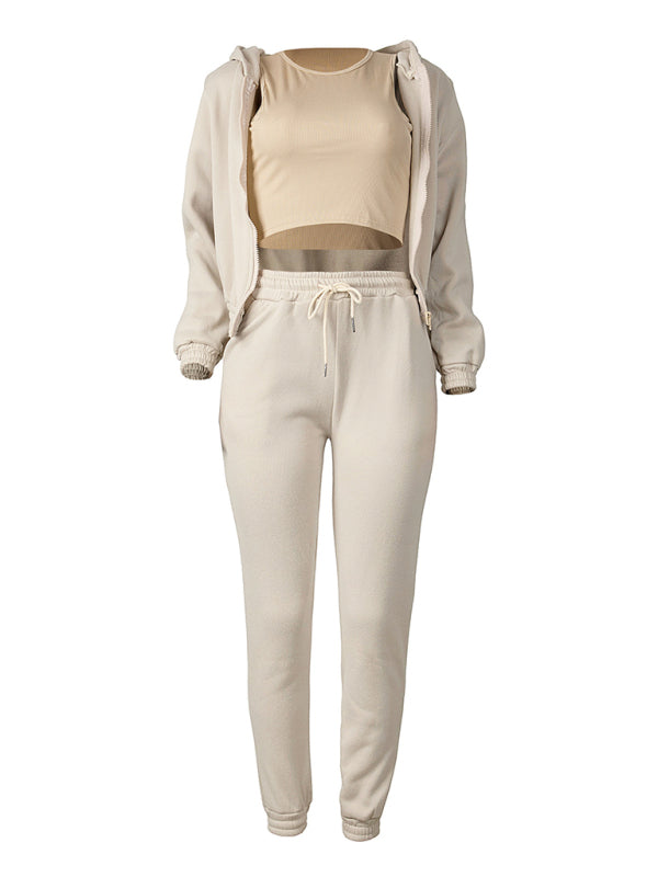 Casual three-piece Joggers hoodie & top.