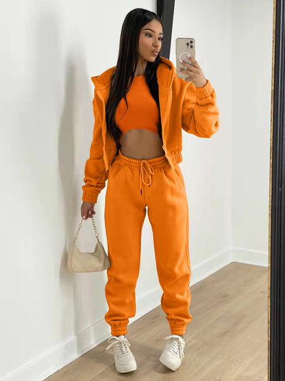 Casual three-piece Joggers hoodie & top.