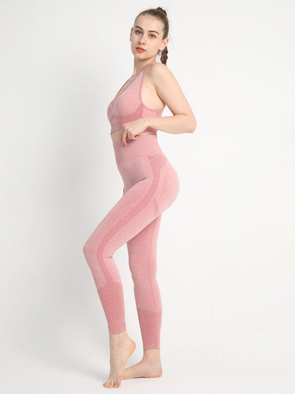 Two-piece Peach Hip Trousers & Racerback Bra Vest