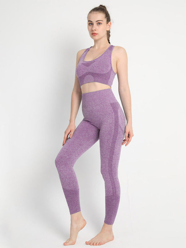 Two-piece Peach Hip Trousers & Racerback Bra Vest