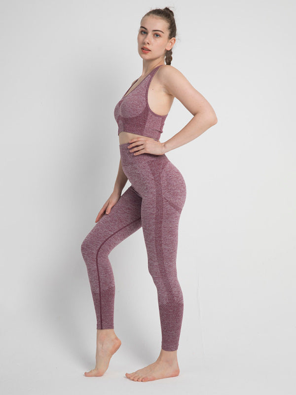 Two-piece Peach Hip Trousers & Racerback Bra Vest