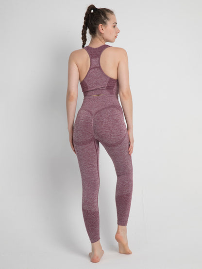 Two-piece Peach Hip Trousers & Racerback Bra Vest