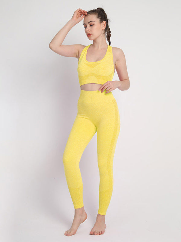 Two-piece Peach Hip Trousers & Racerback Bra Vest