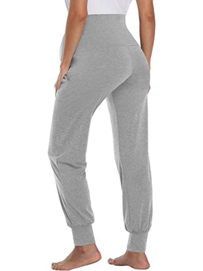 Maternity wear solid color casual pocket trousers - Serenity Land fashion