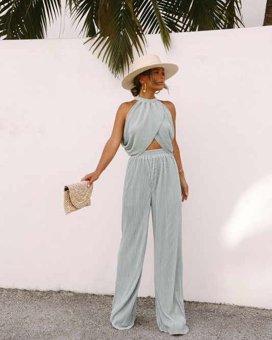 Halter Neck Backless Casual Jumpsuit